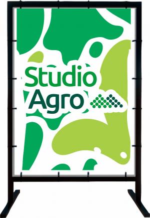 Cavalete Lona 440g 70x110cm 4x0  Armação de Ferro com Ilhós/Corda 