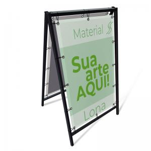 Cavalete Duplo Lona 440g 60x90cm 4x0  Armação de Ferro com Ilhós/Corda 