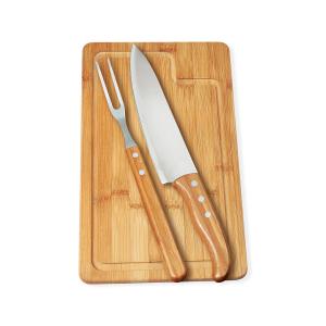 Conj. Para Churrasco Em Bambu/Inox Texas - 3 Pçs      
